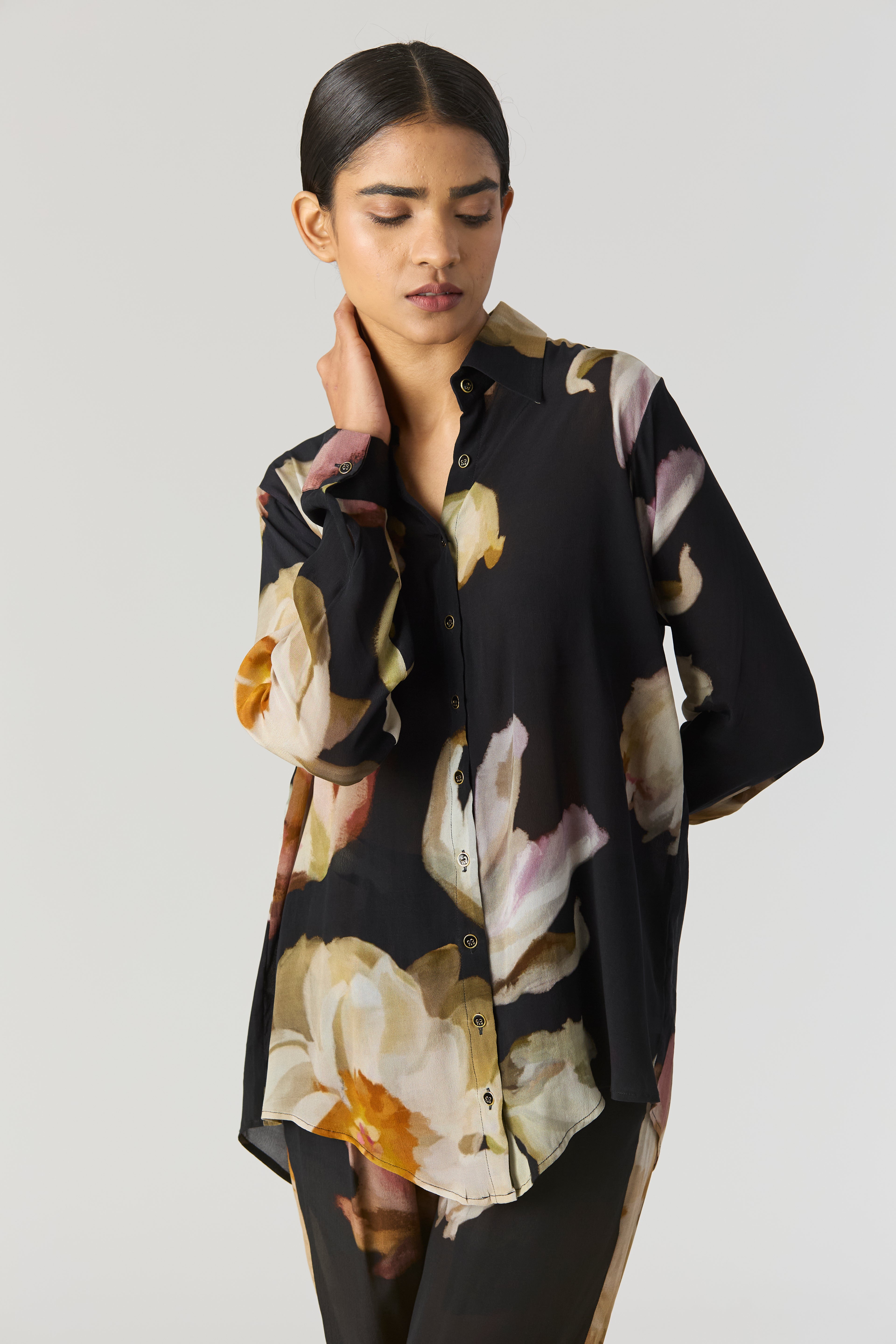VIVA FIORI CREPE SHIRT