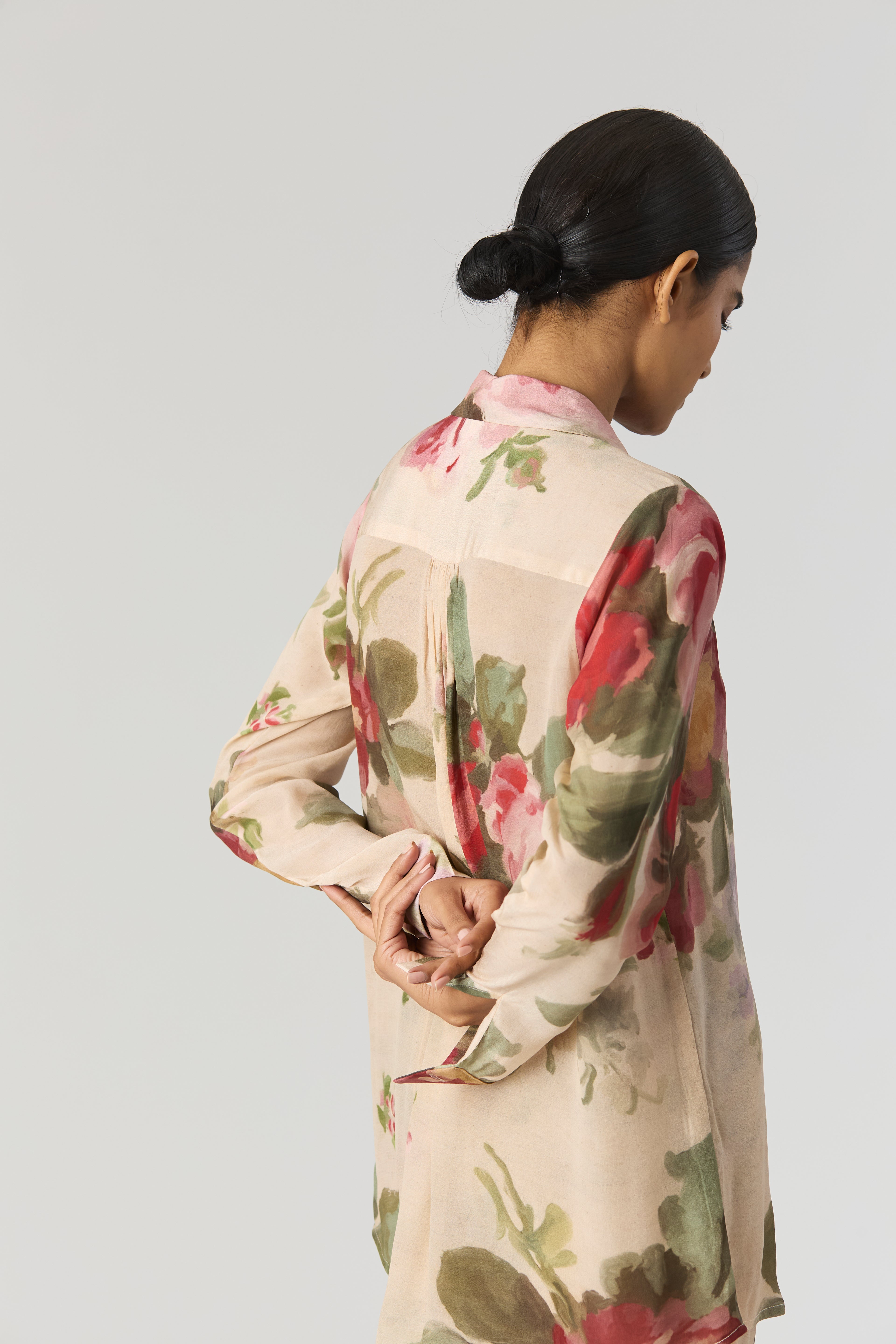 ROMA ROSE CREPE SHIRT