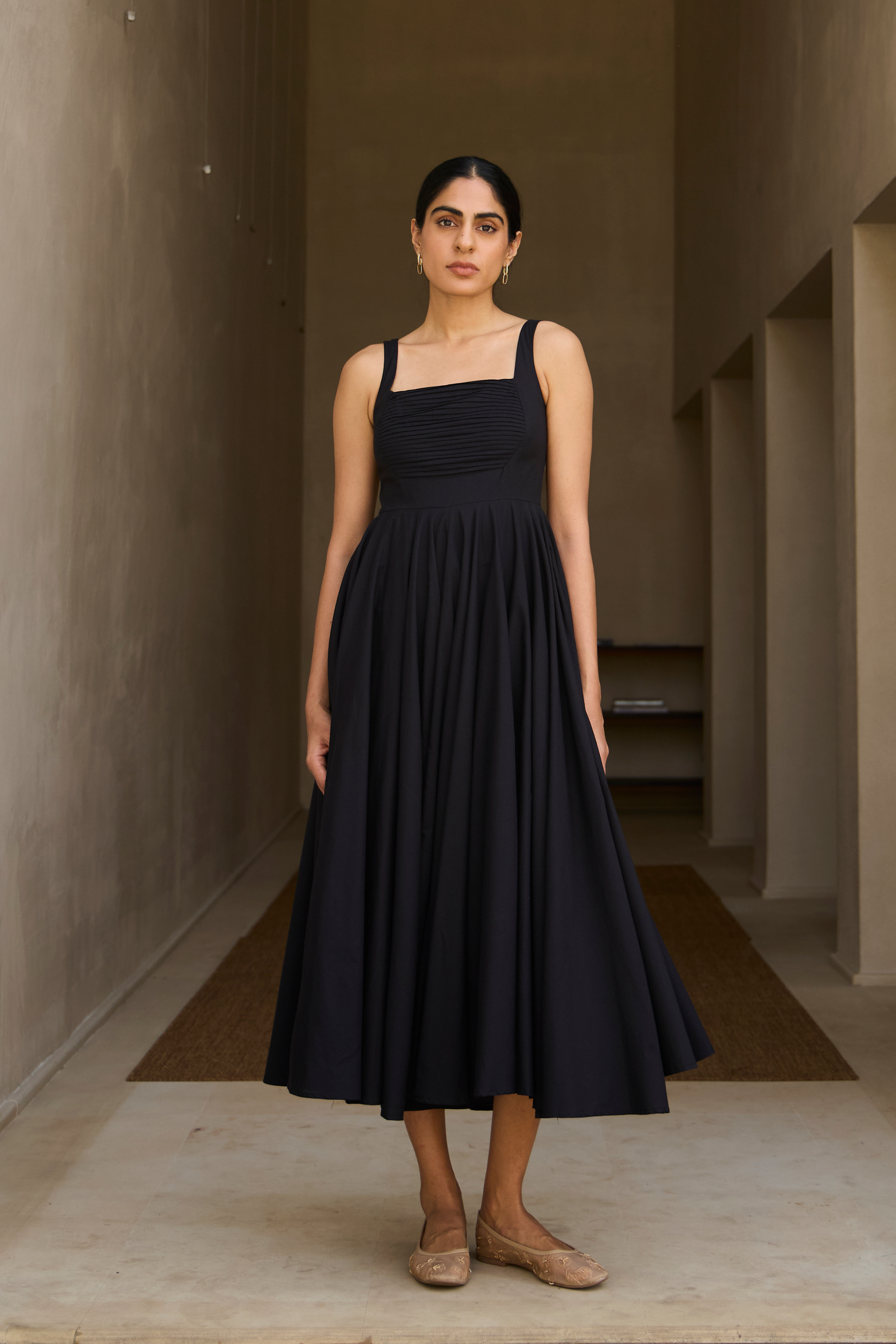 Manoor Black Organic Cotton Dress