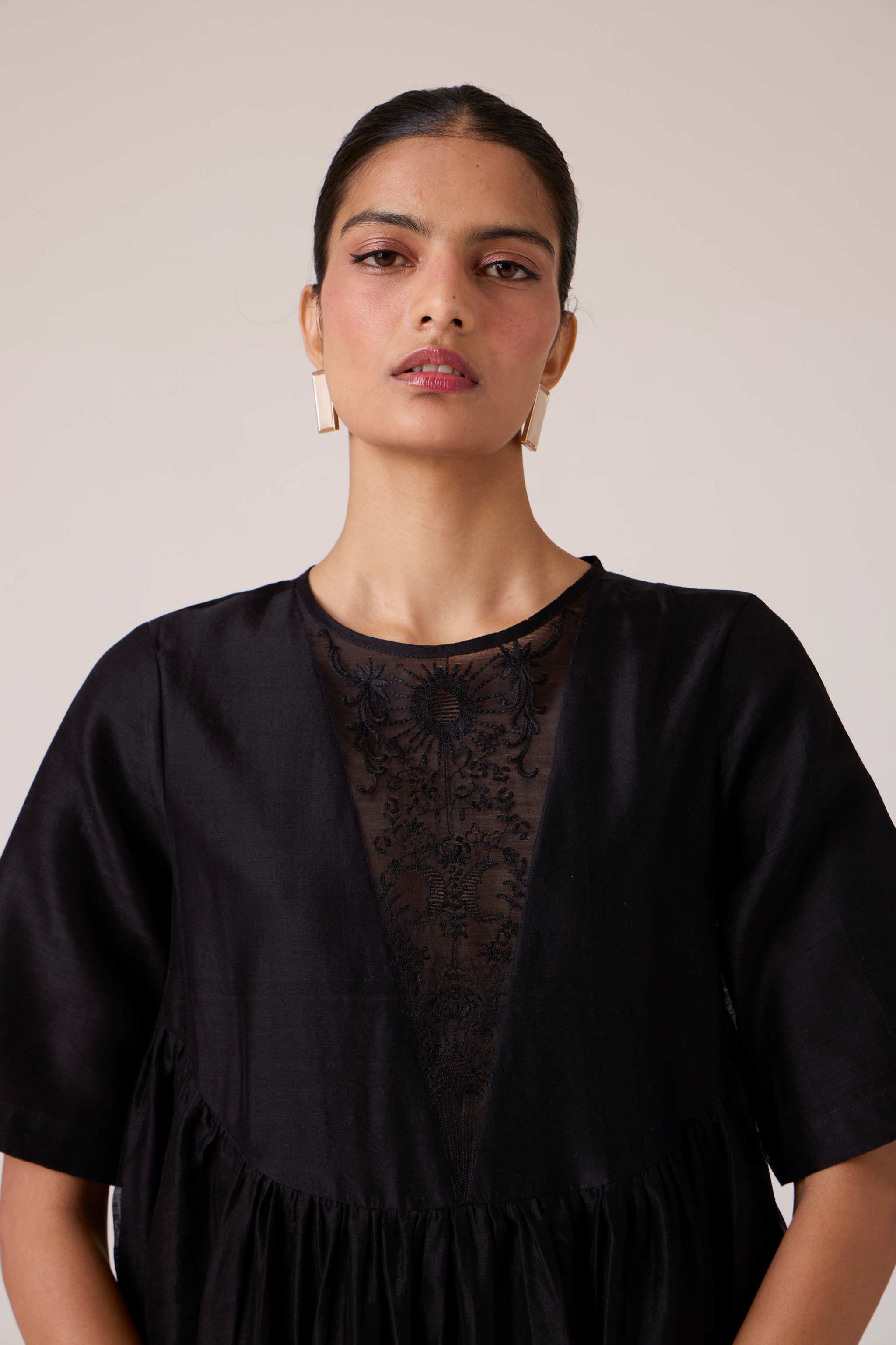Callisto Black Handwoven Dress