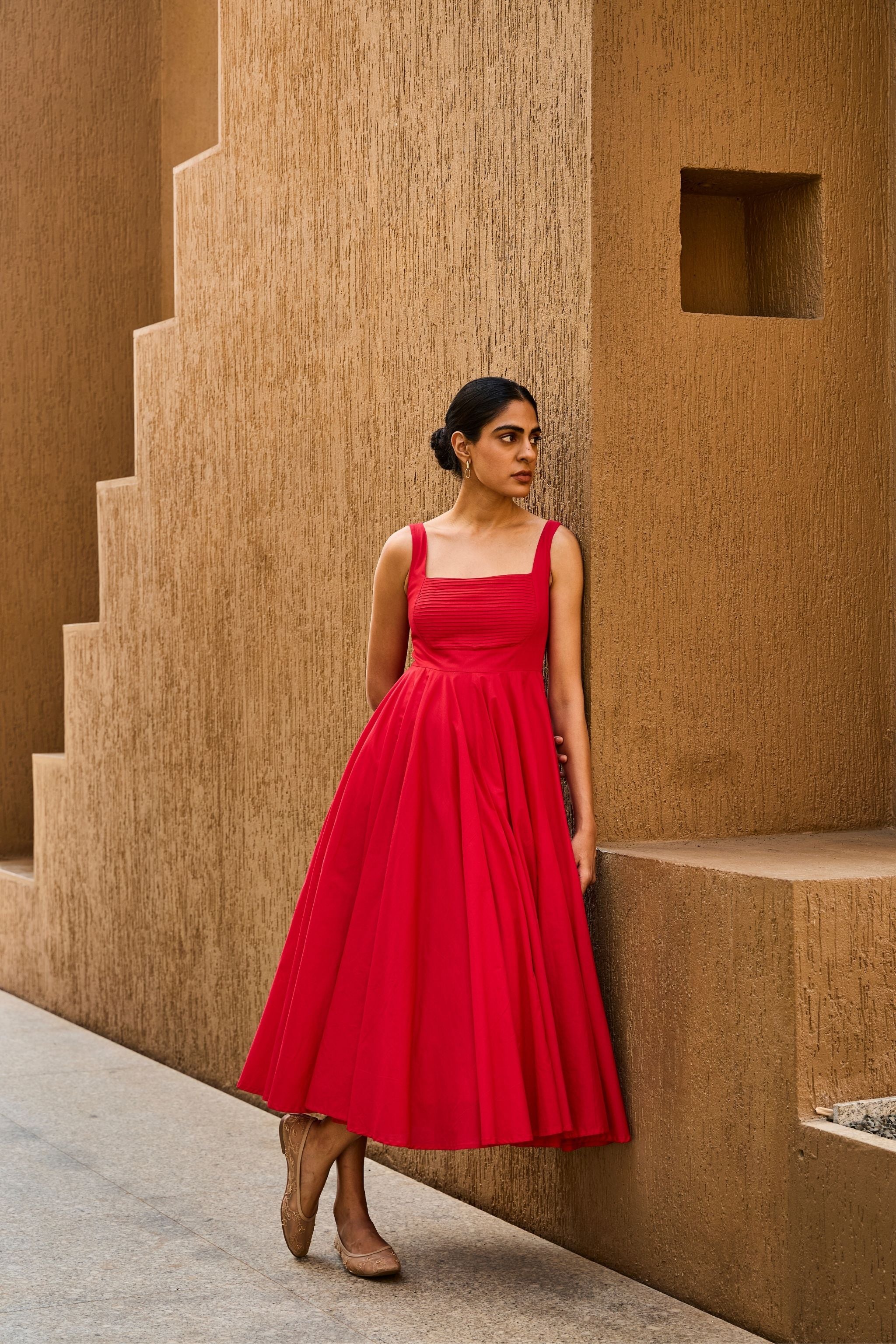Manoor Red Organic Cotton Dress