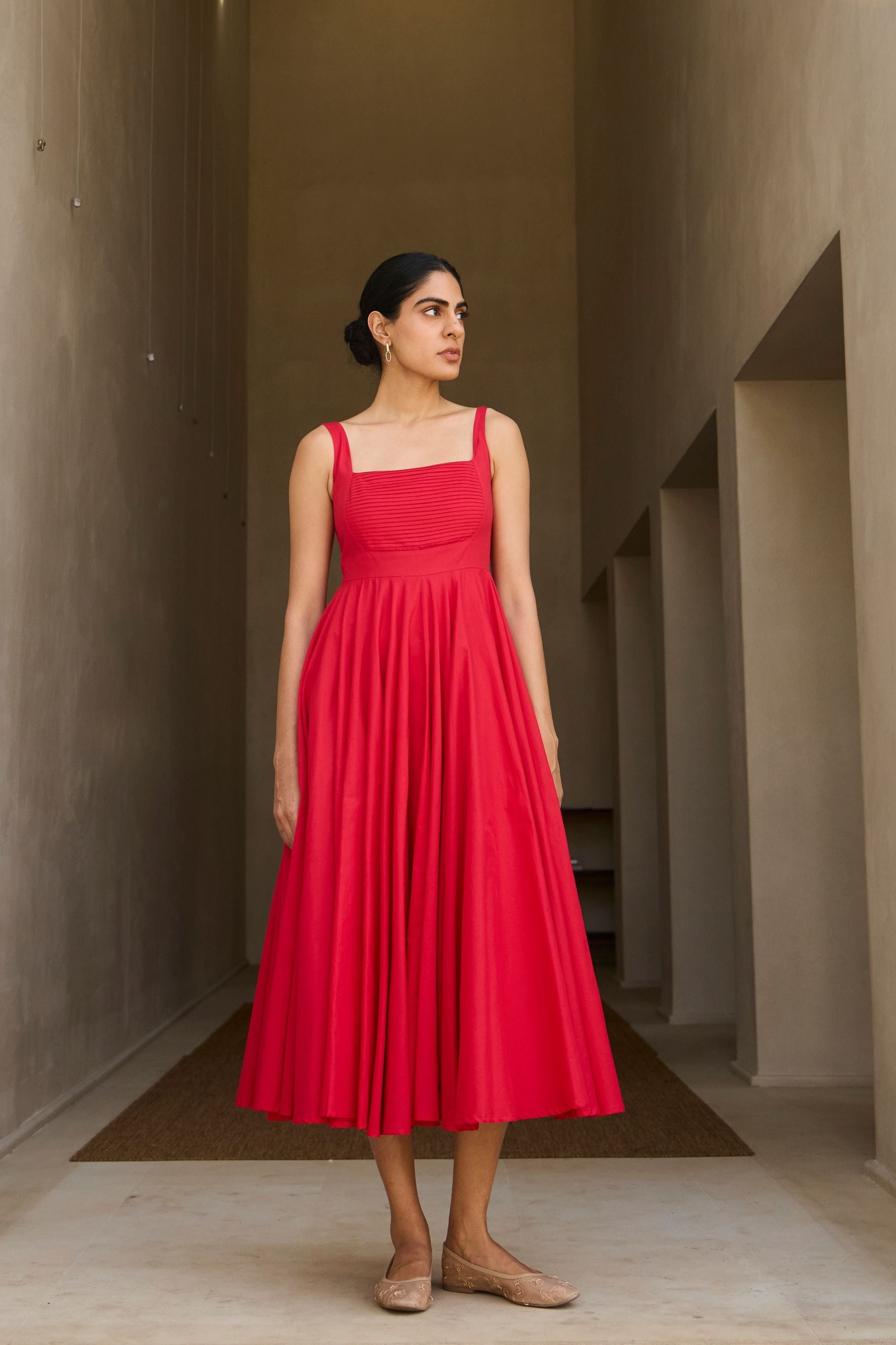 Manoor Red Organic Cotton Dress