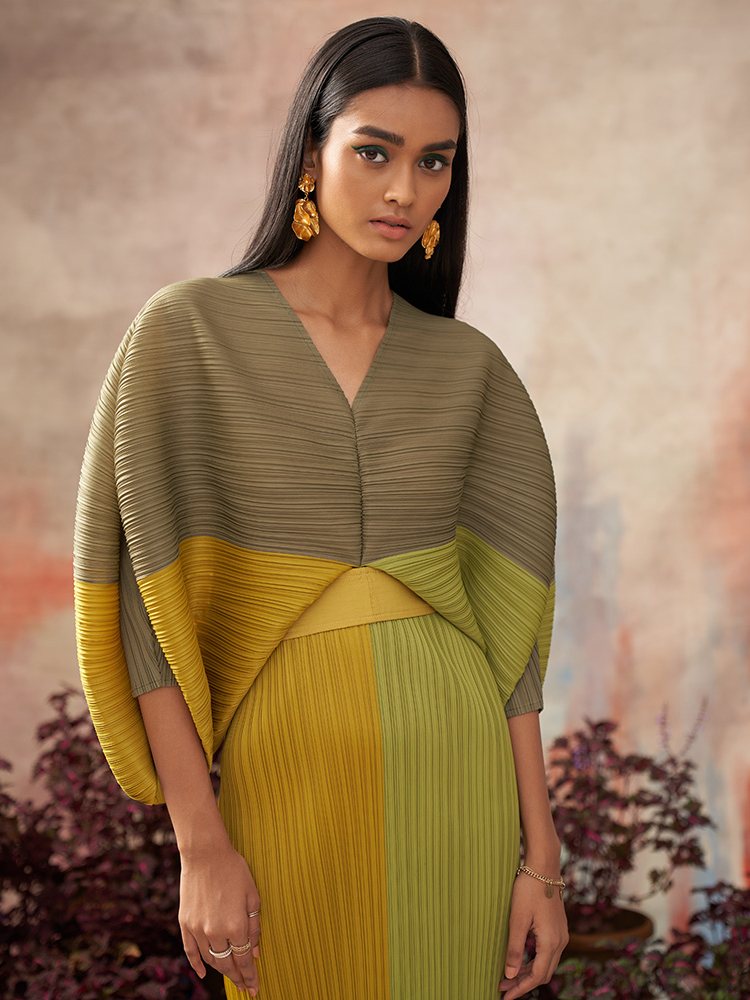 RUSTIC COLOR BLOCK MAXI DRESS