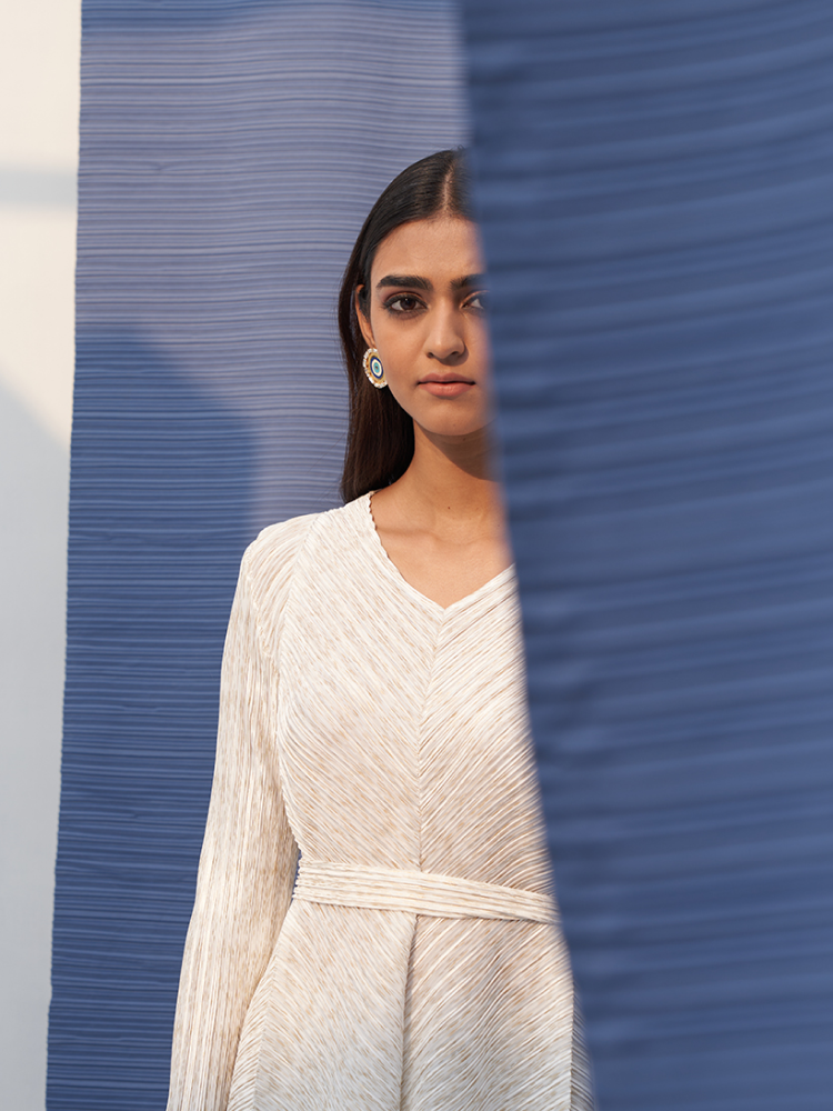 WHITE METALLIC CULOTTE PANT