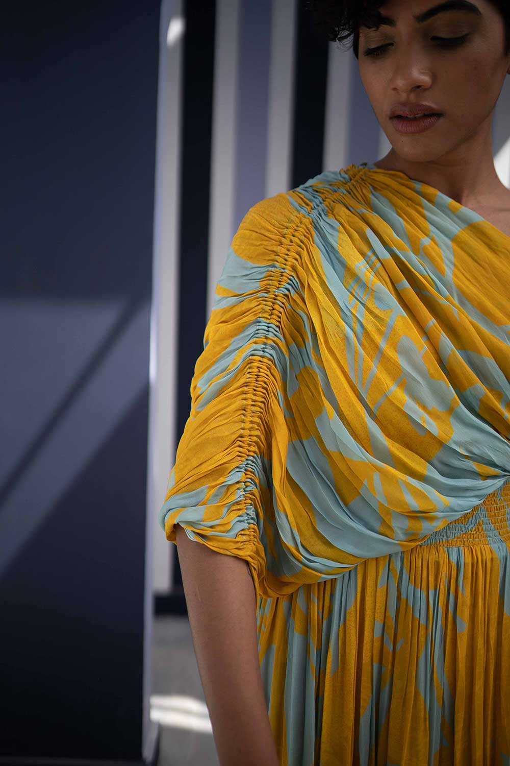 TSUBA BLUE ONE SHOULDER DRESS