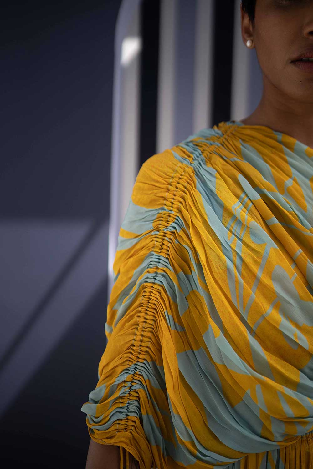 TSUBA BLUE ONE SHOULDER DRESS