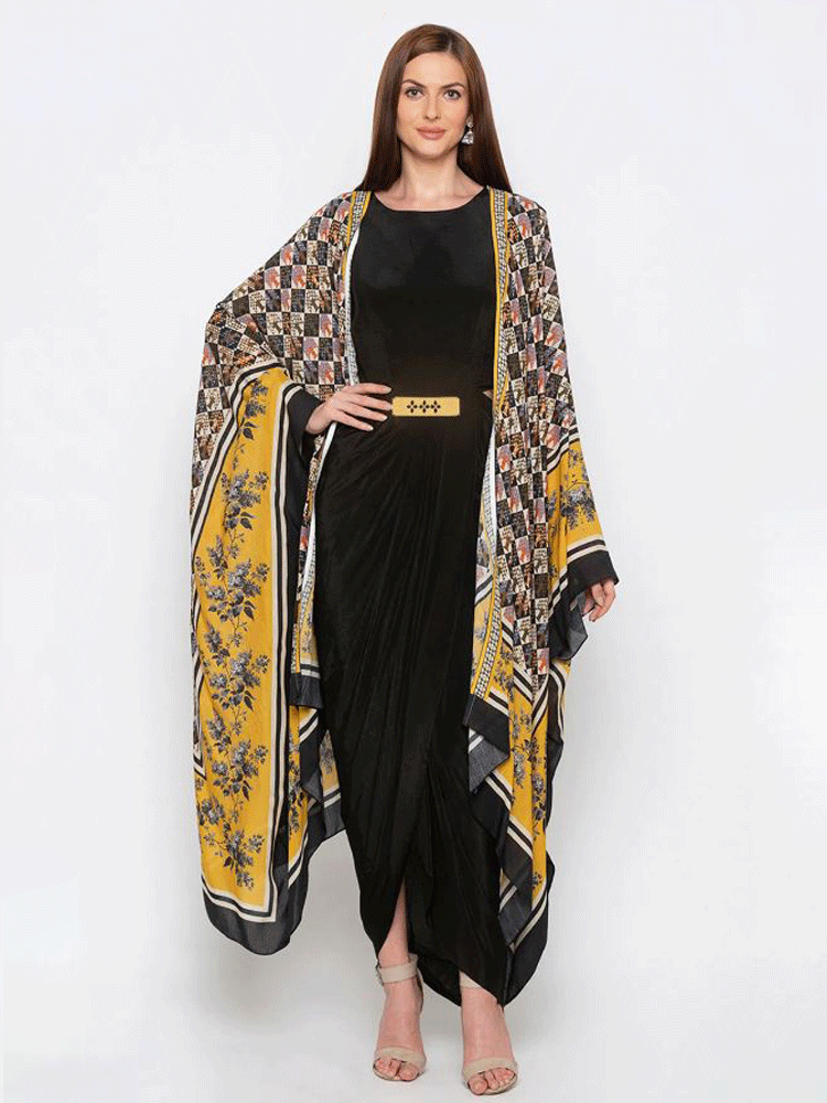 APPLIQUE DRESS + CAPE