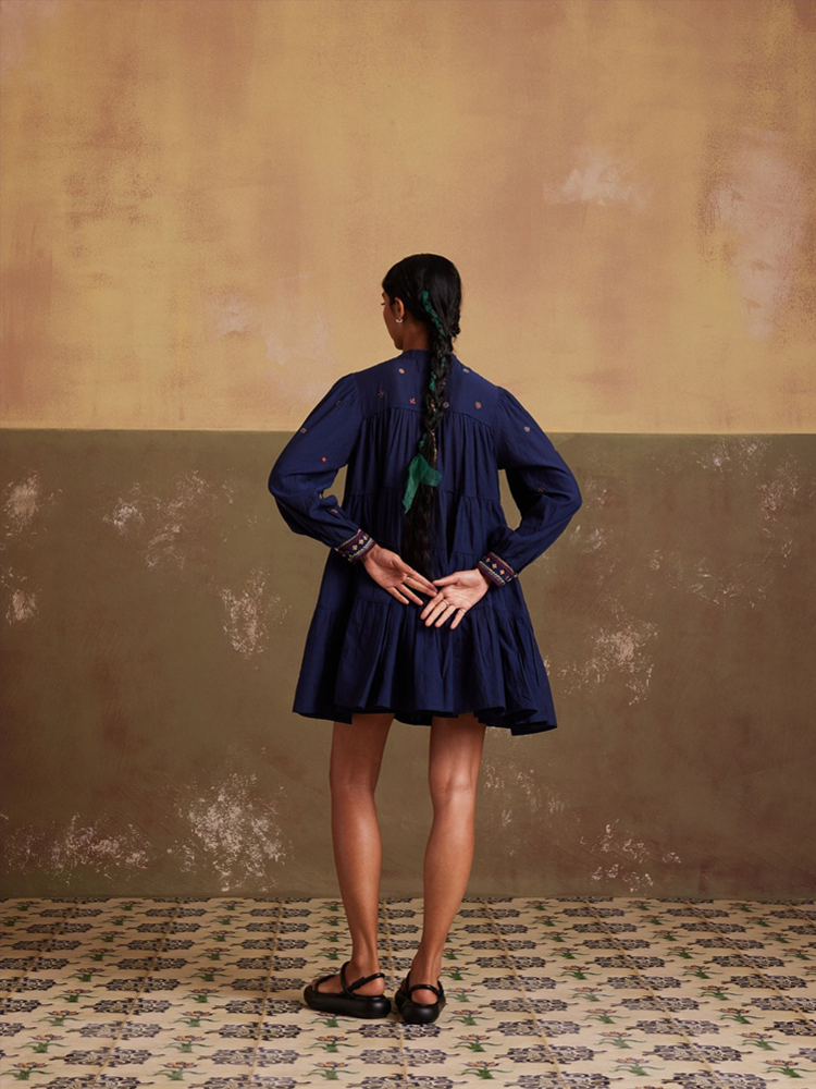 INDIGO TIER DRESS