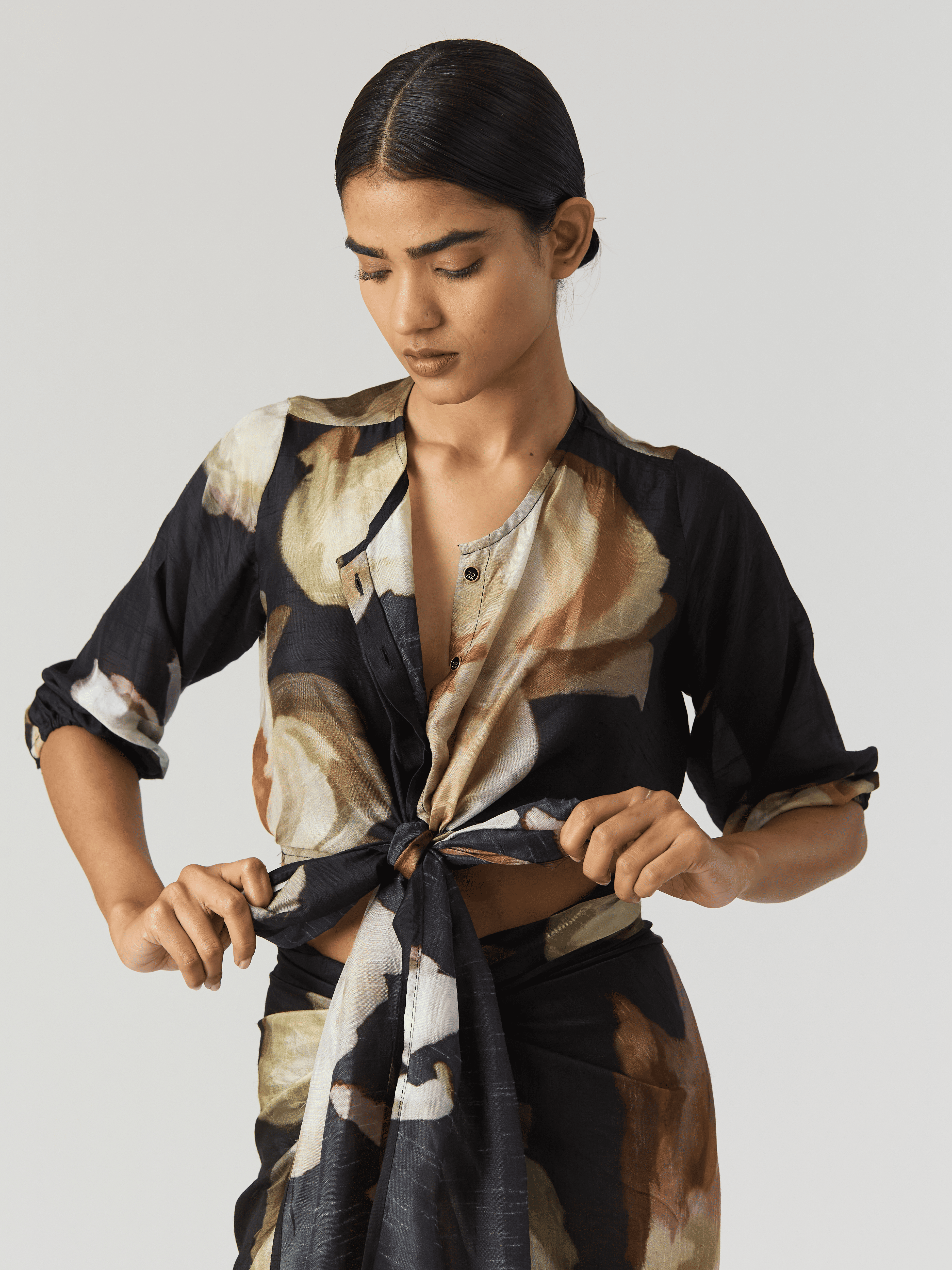 VIVA FIORI TIE-UP SKIRT