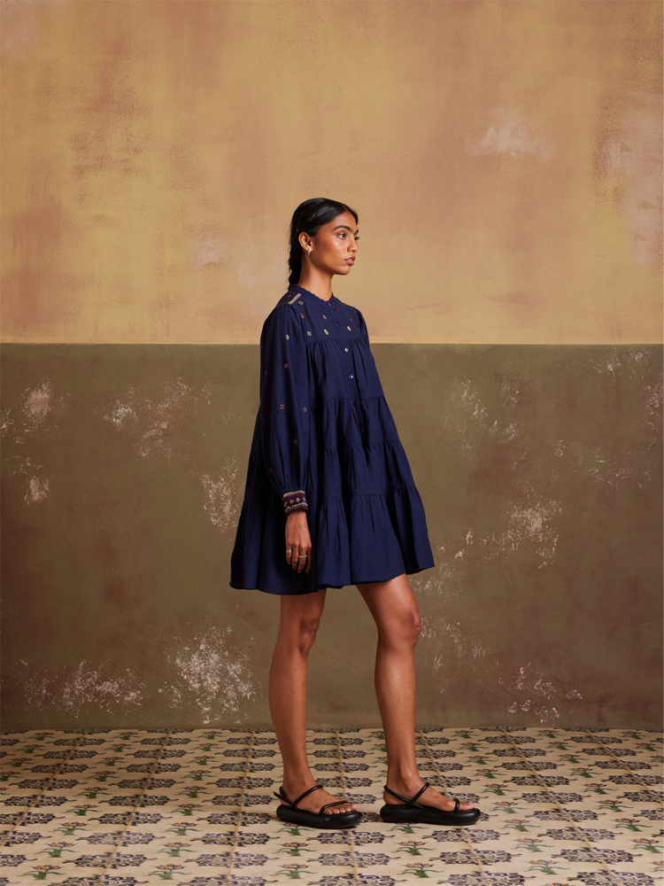 INDIGO TIER DRESS