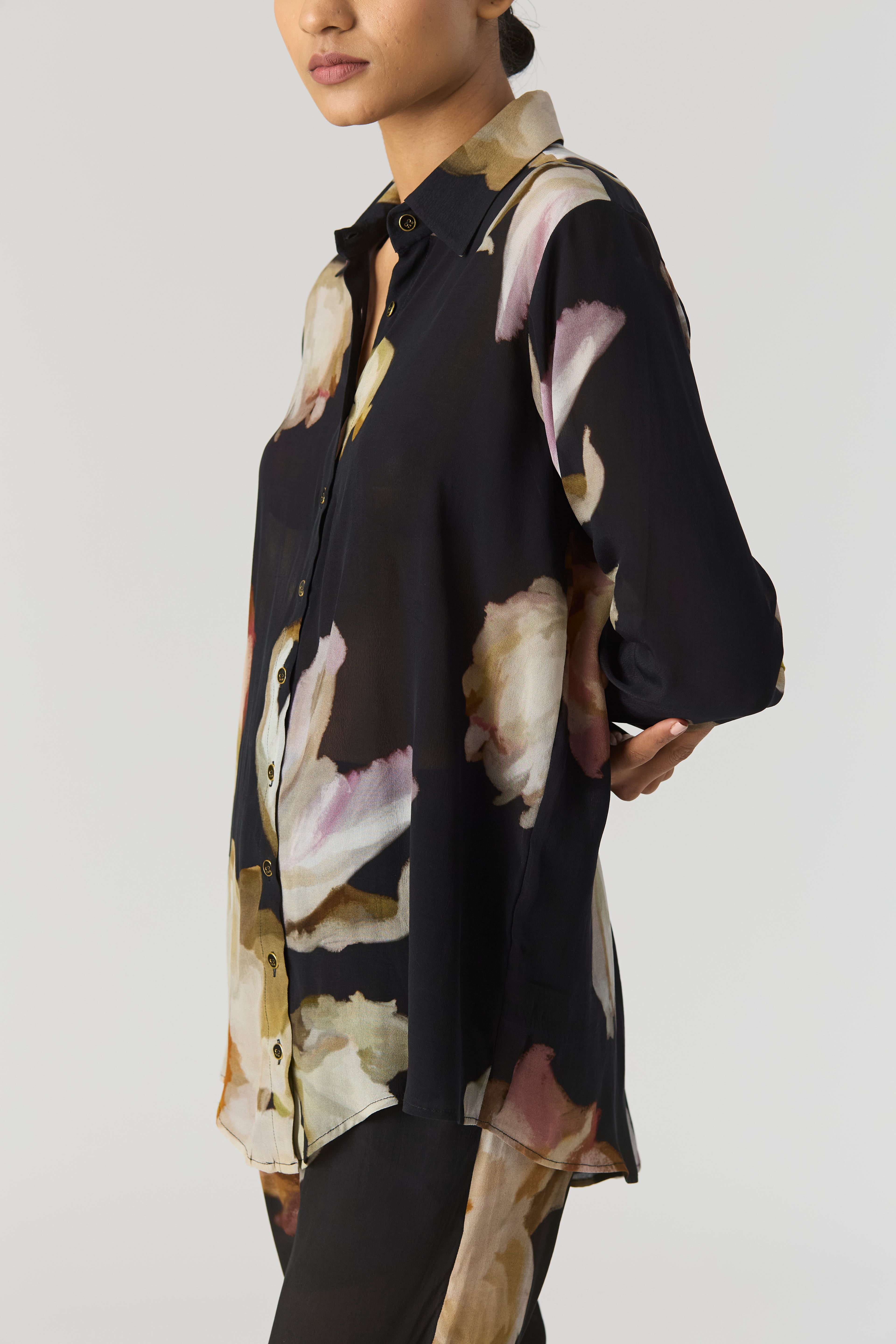VIVA FIORI CREPE SHIRT