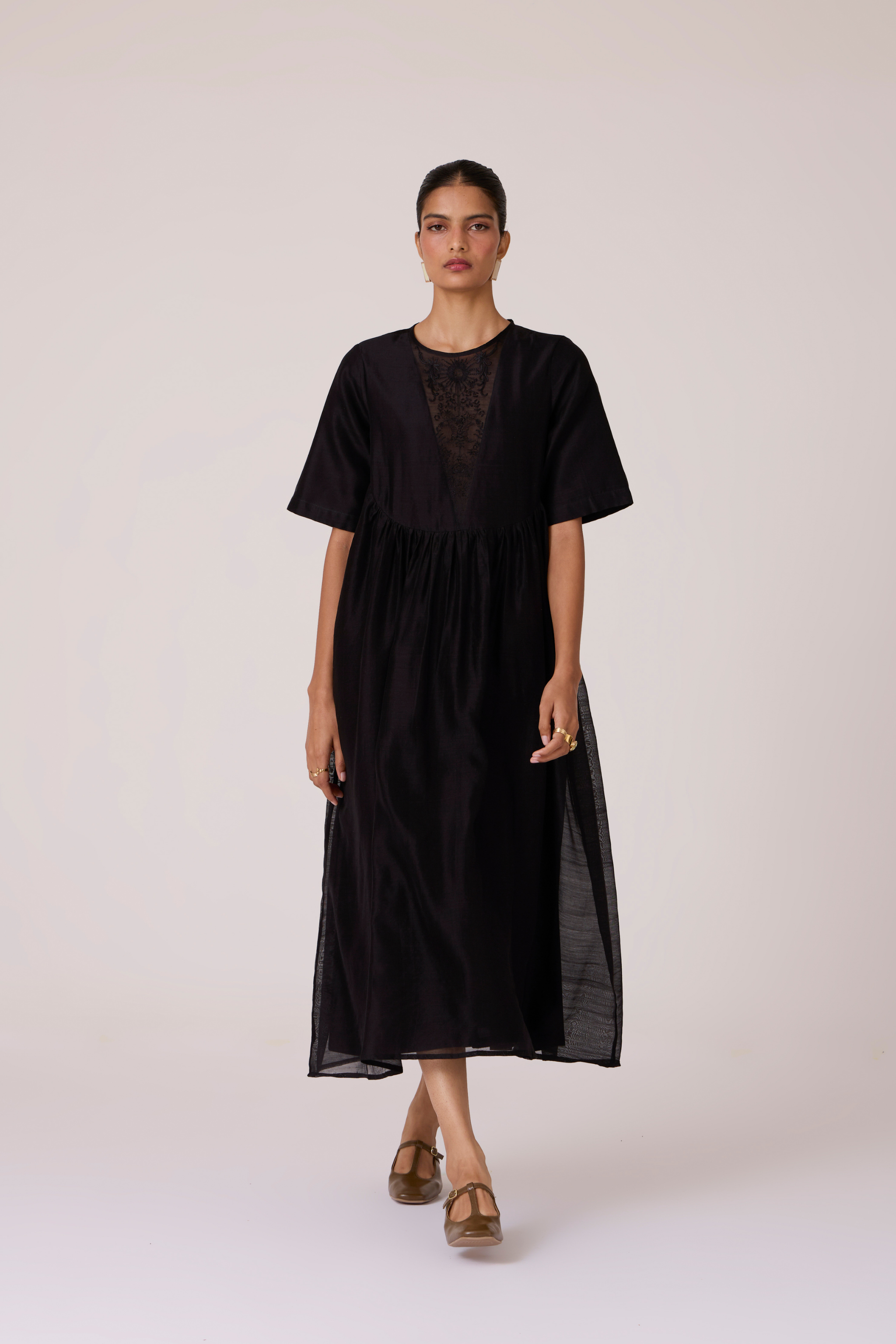 Callisto Black Handwoven Dress