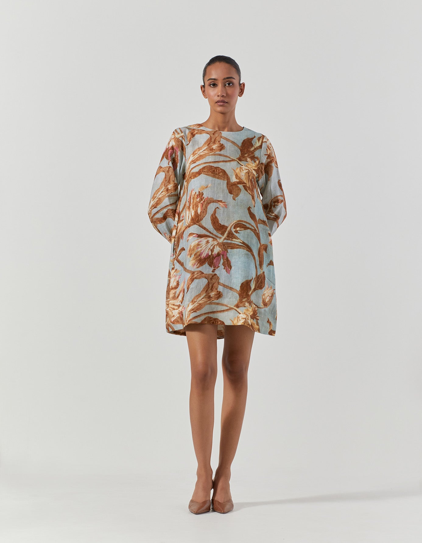 TREVI LINEN SHORT DRESS - PETITE
