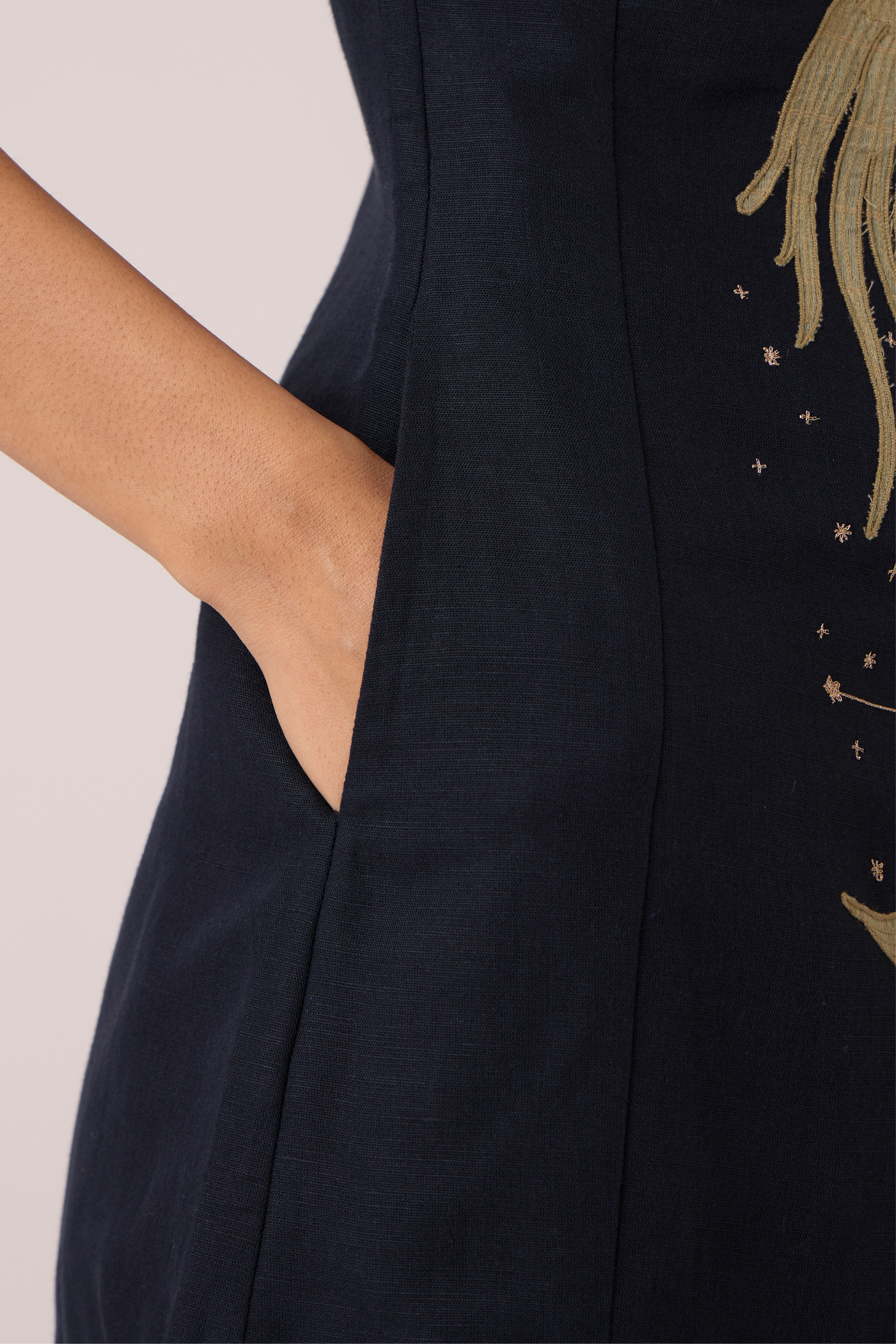 Astra Black Embroidered Maxi Dress