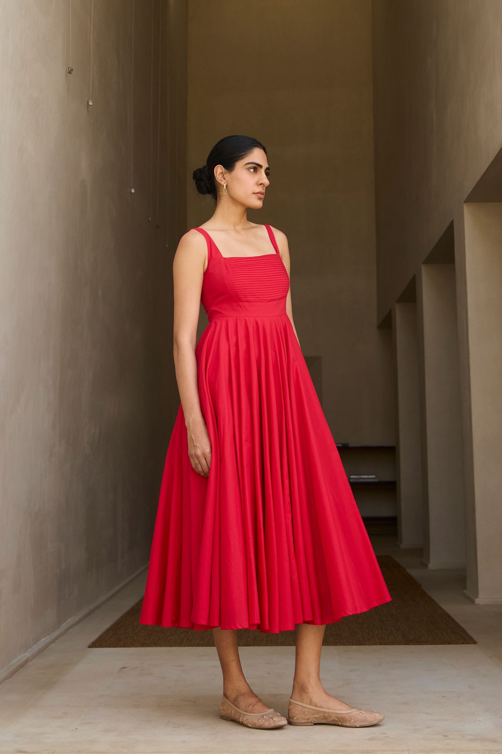 Manoor Red Organic Cotton Dress