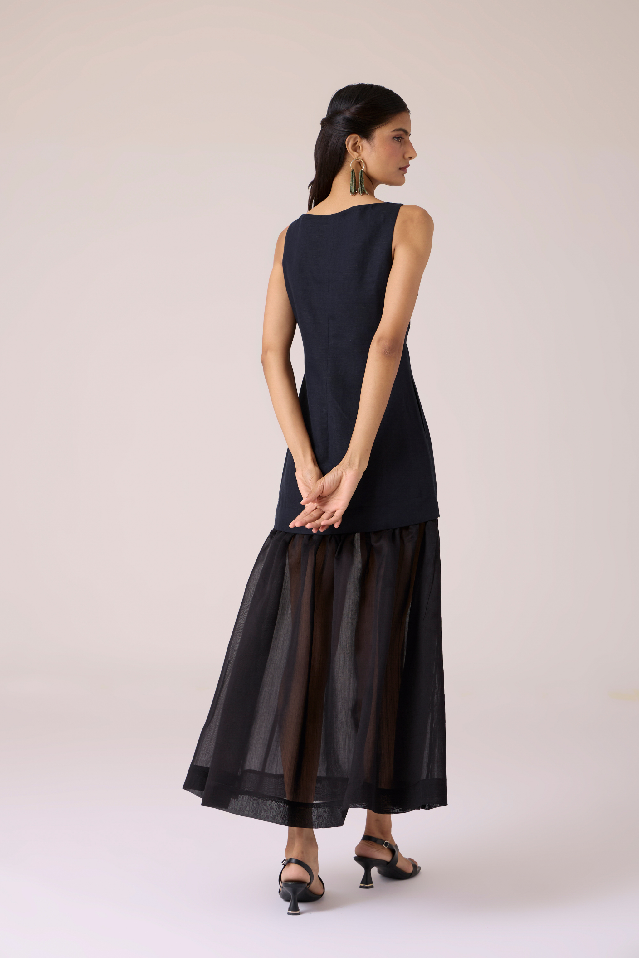 Astra Black Embroidered Maxi Dress