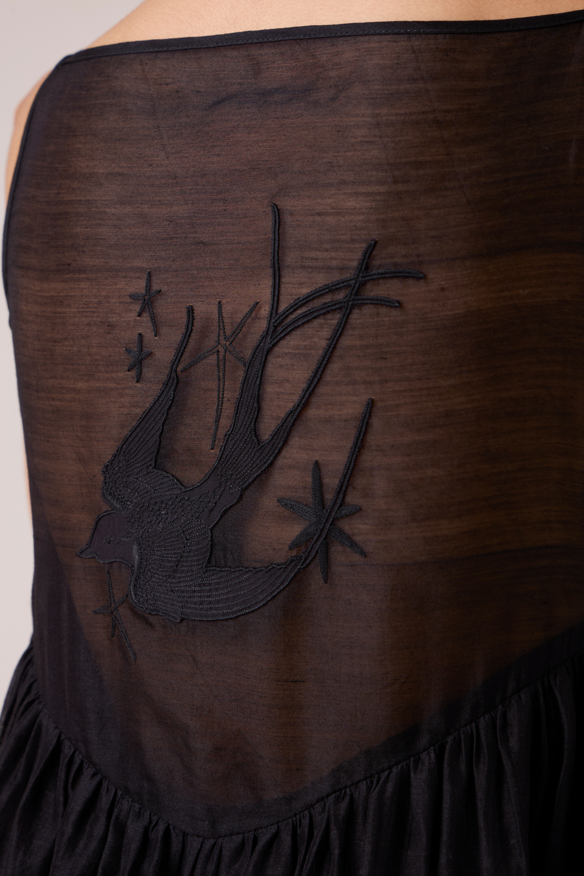 Vespera Black Handwoven Dress