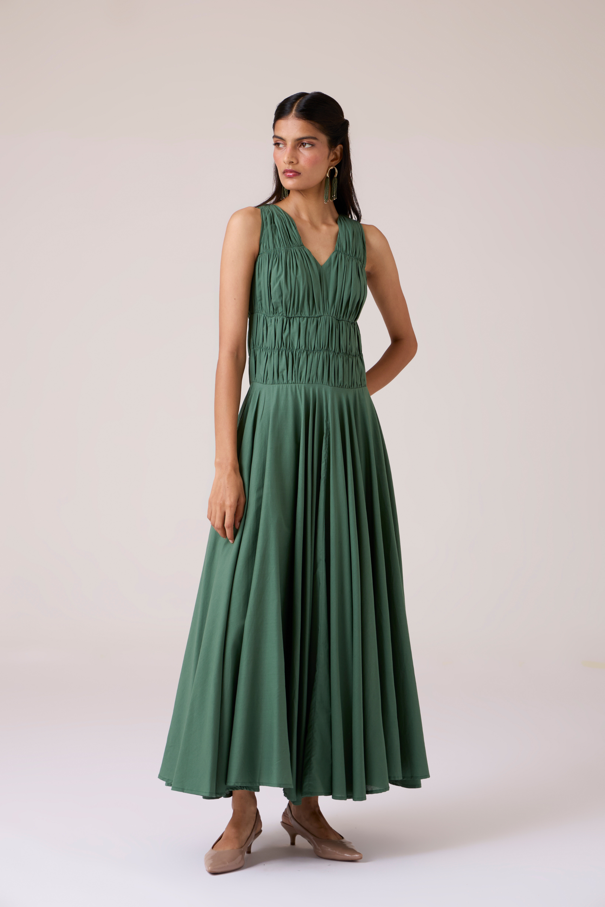 Rhea Green Halter Dress