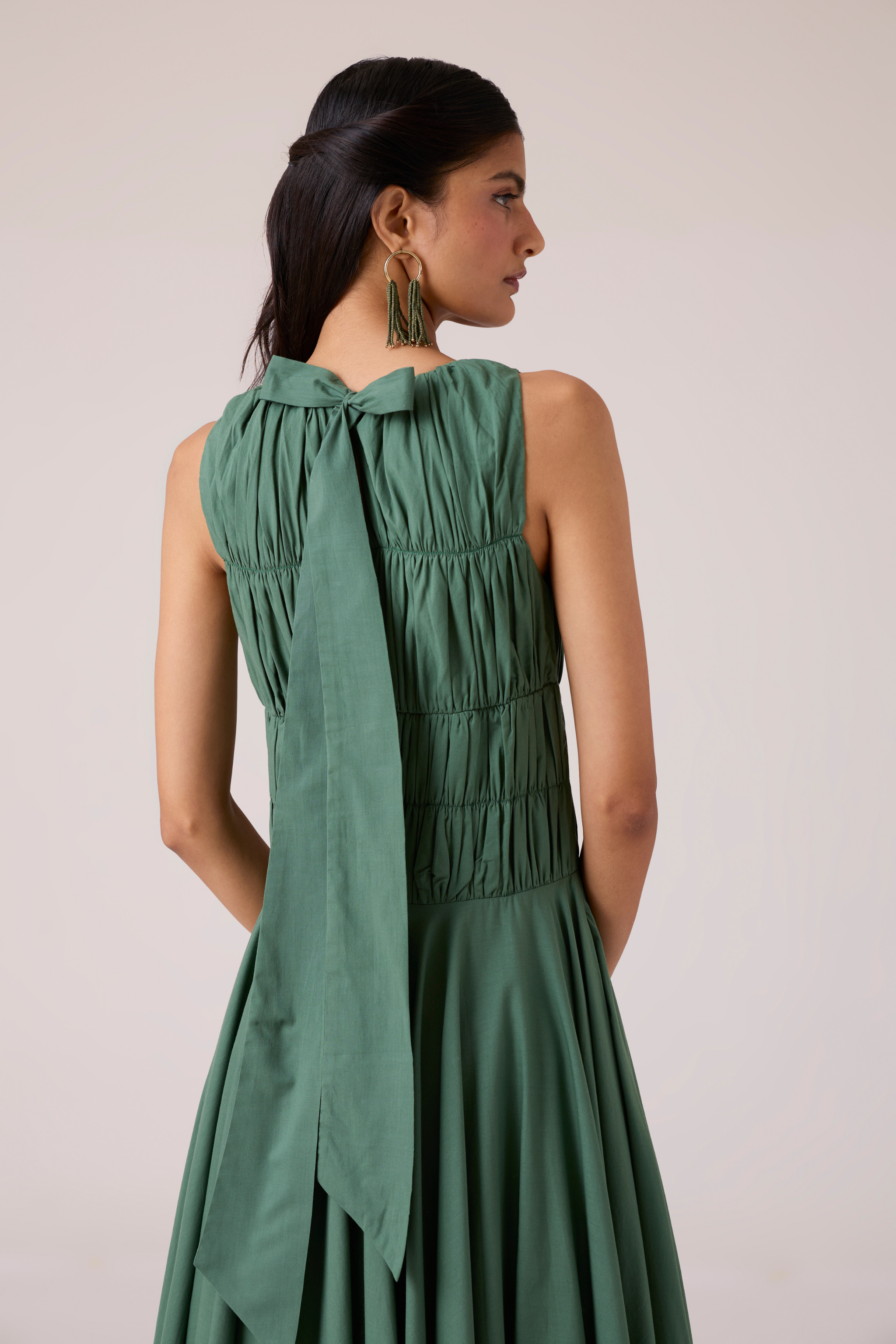 Rhea Green Halter Dress