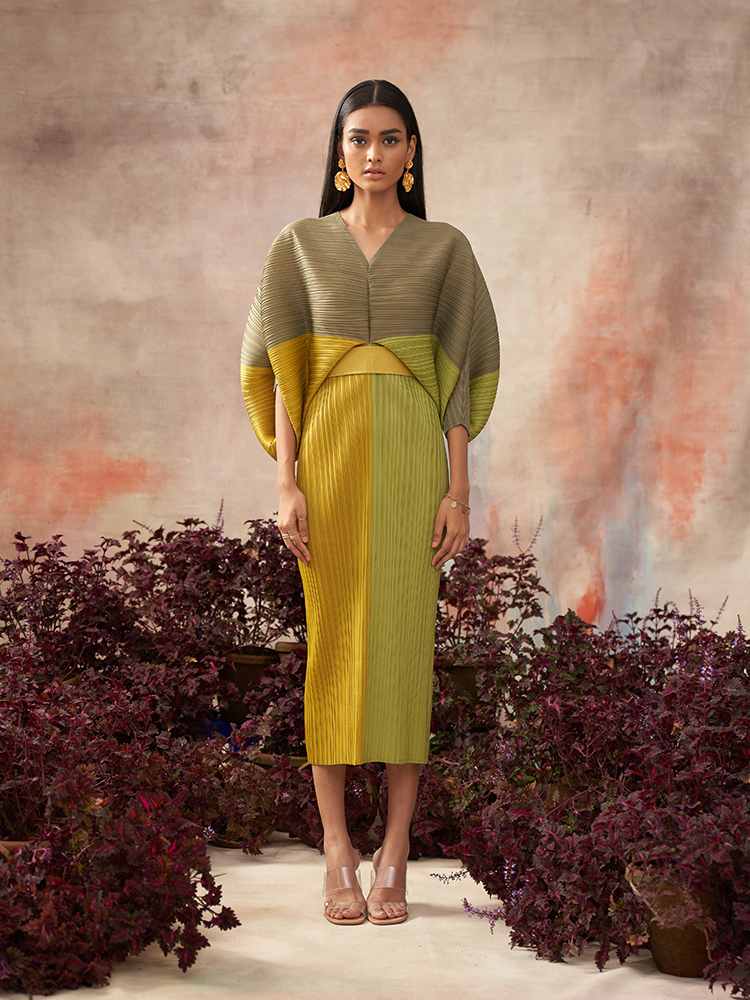 RUSTIC COLOR BLOCK MAXI DRESS