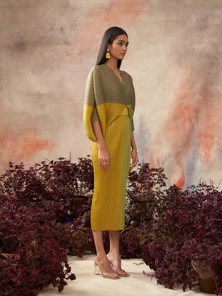 RUSTIC COLOR BLOCK MAXI DRESS