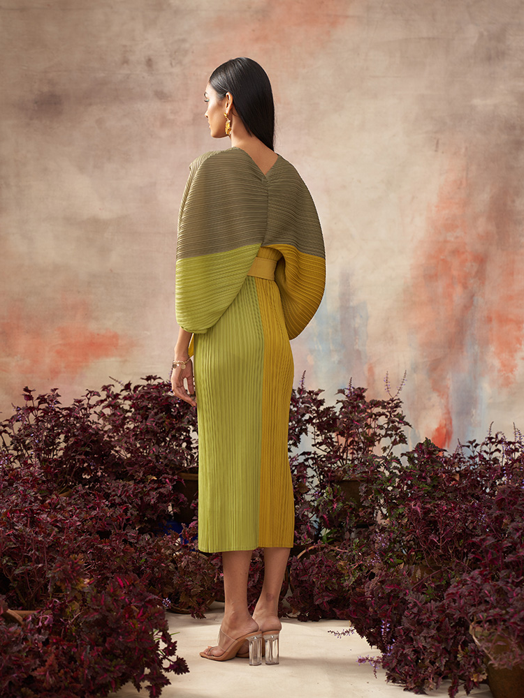 RUSTIC COLOR BLOCK MAXI DRESS