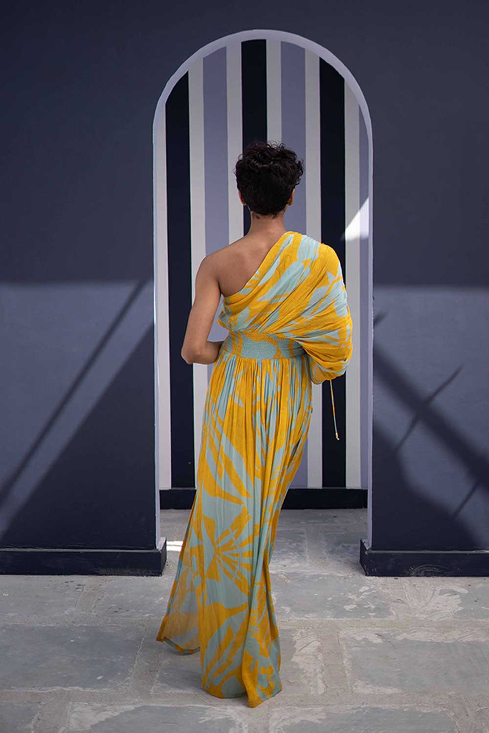 TSUBA BLUE ONE SHOULDER DRESS