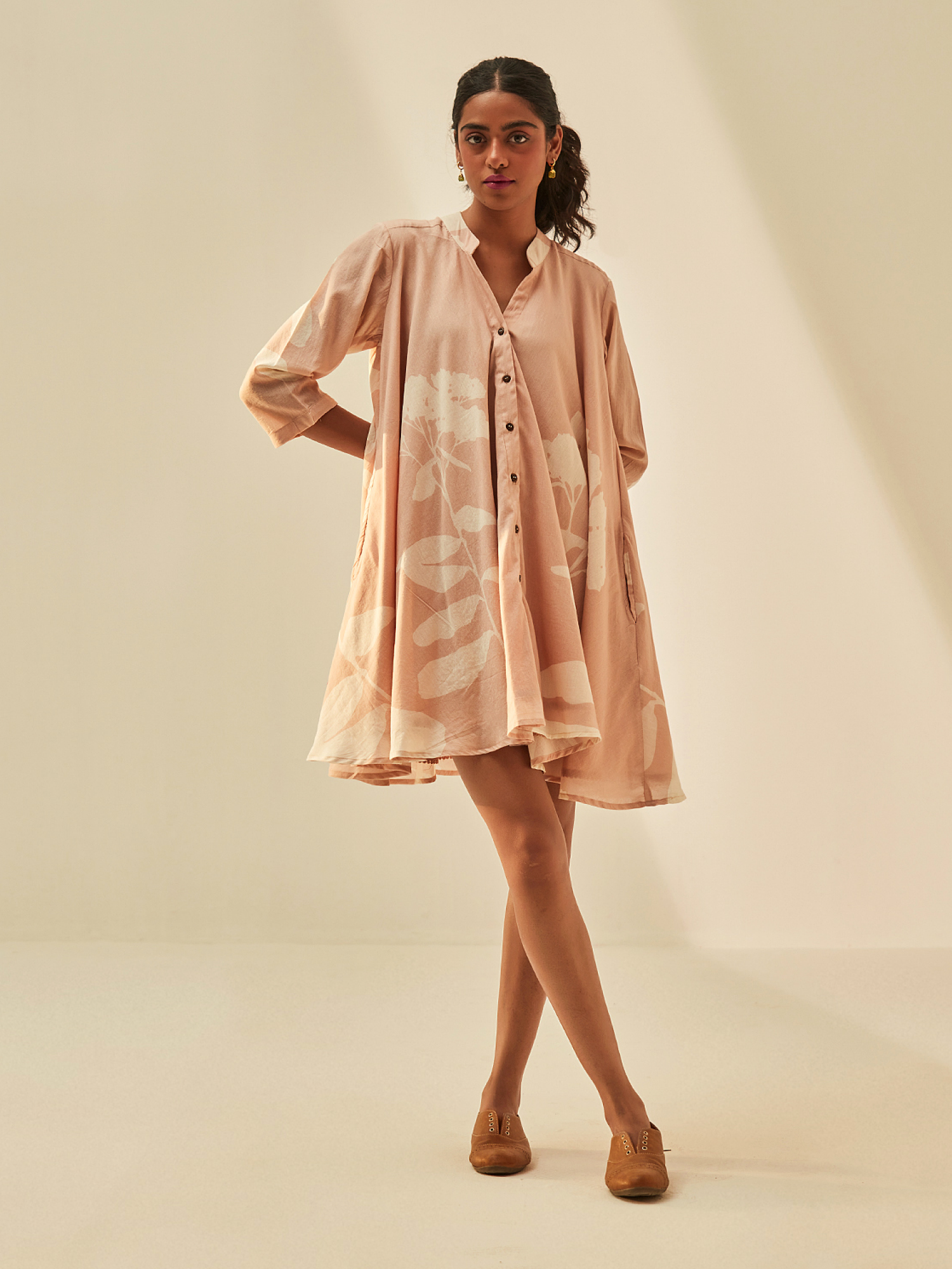 DUSTY PINK SHIRT DRESS