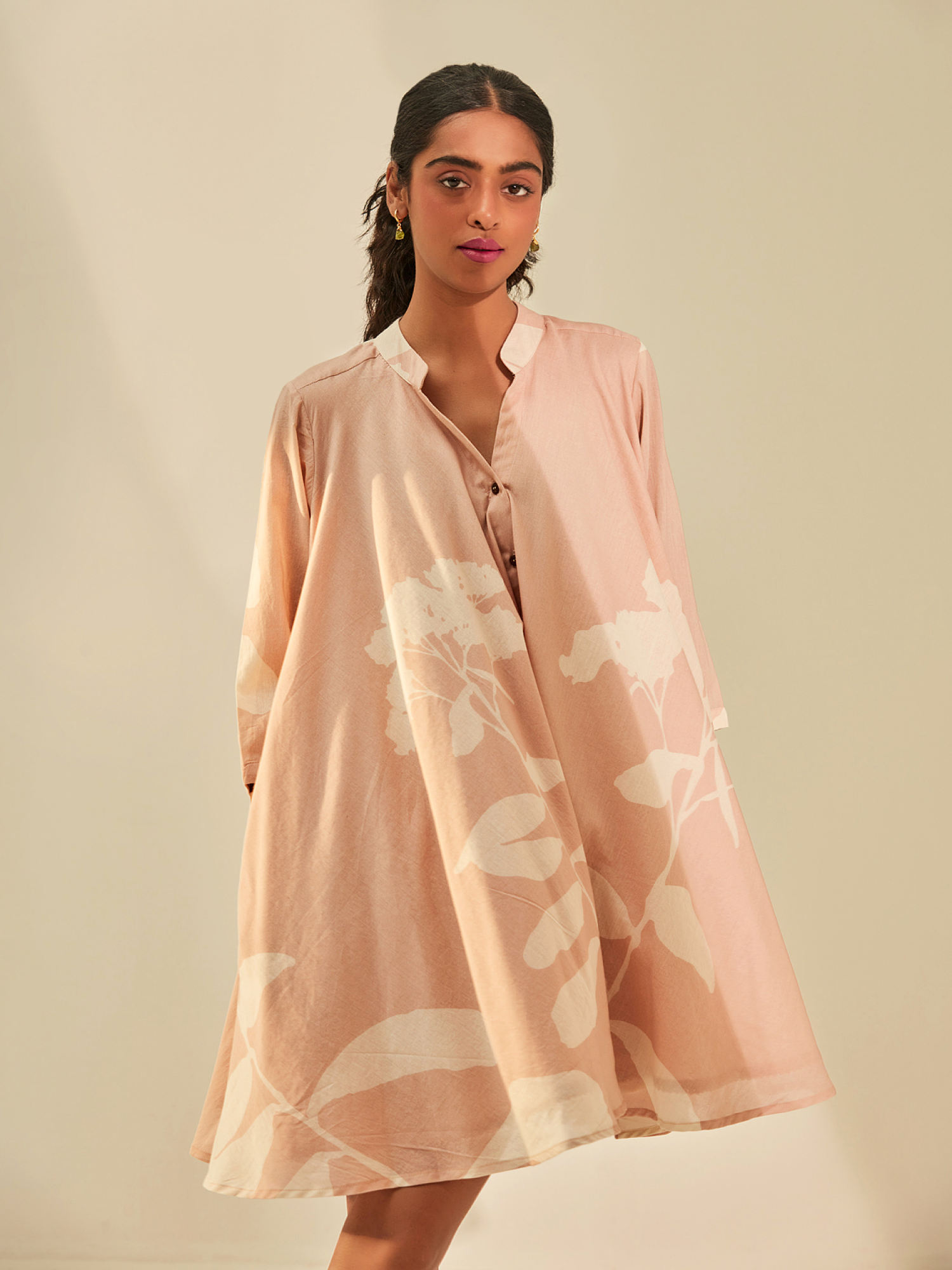 DUSTY PINK SHIRT DRESS