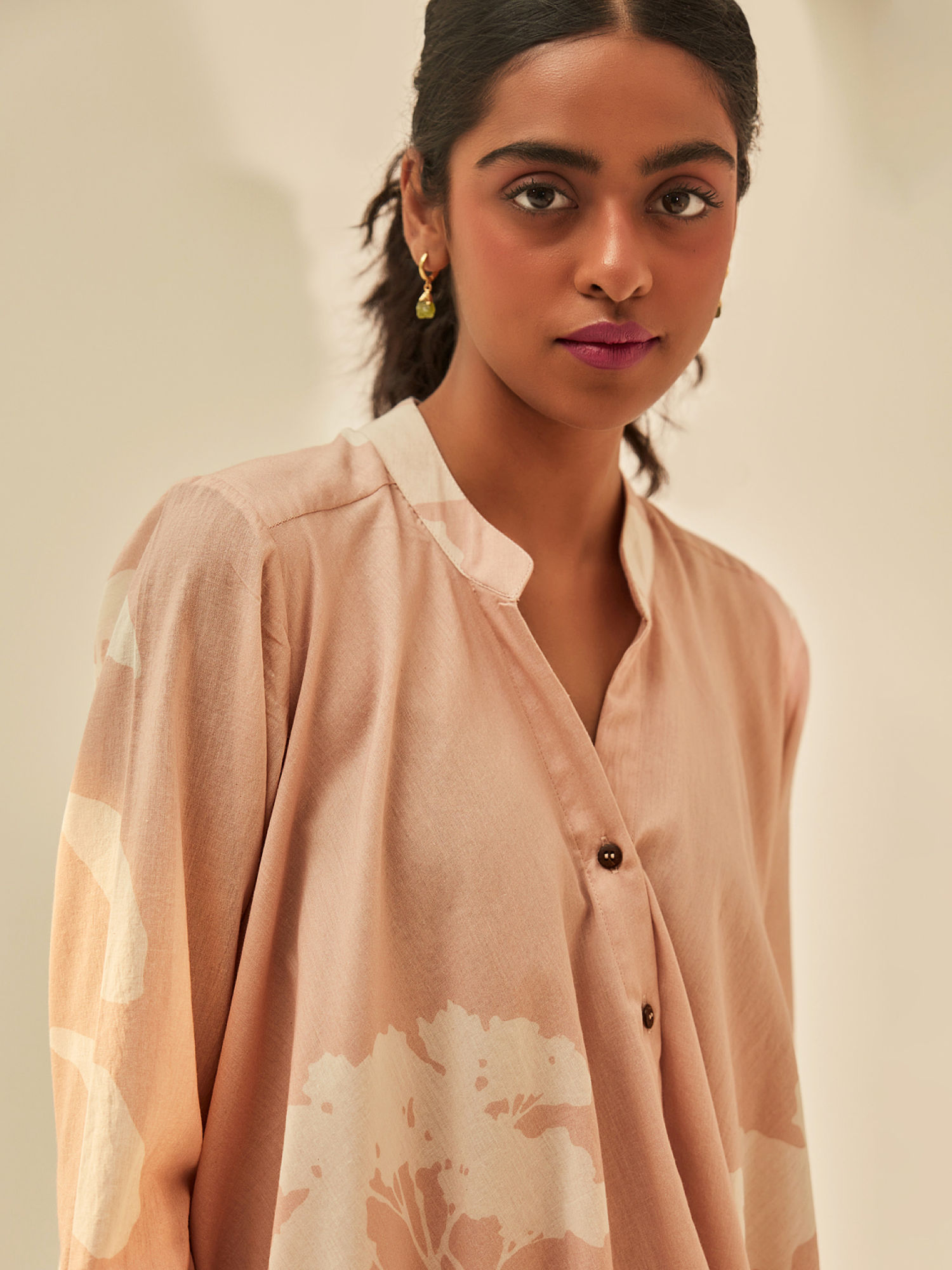 DUSTY PINK SHIRT DRESS