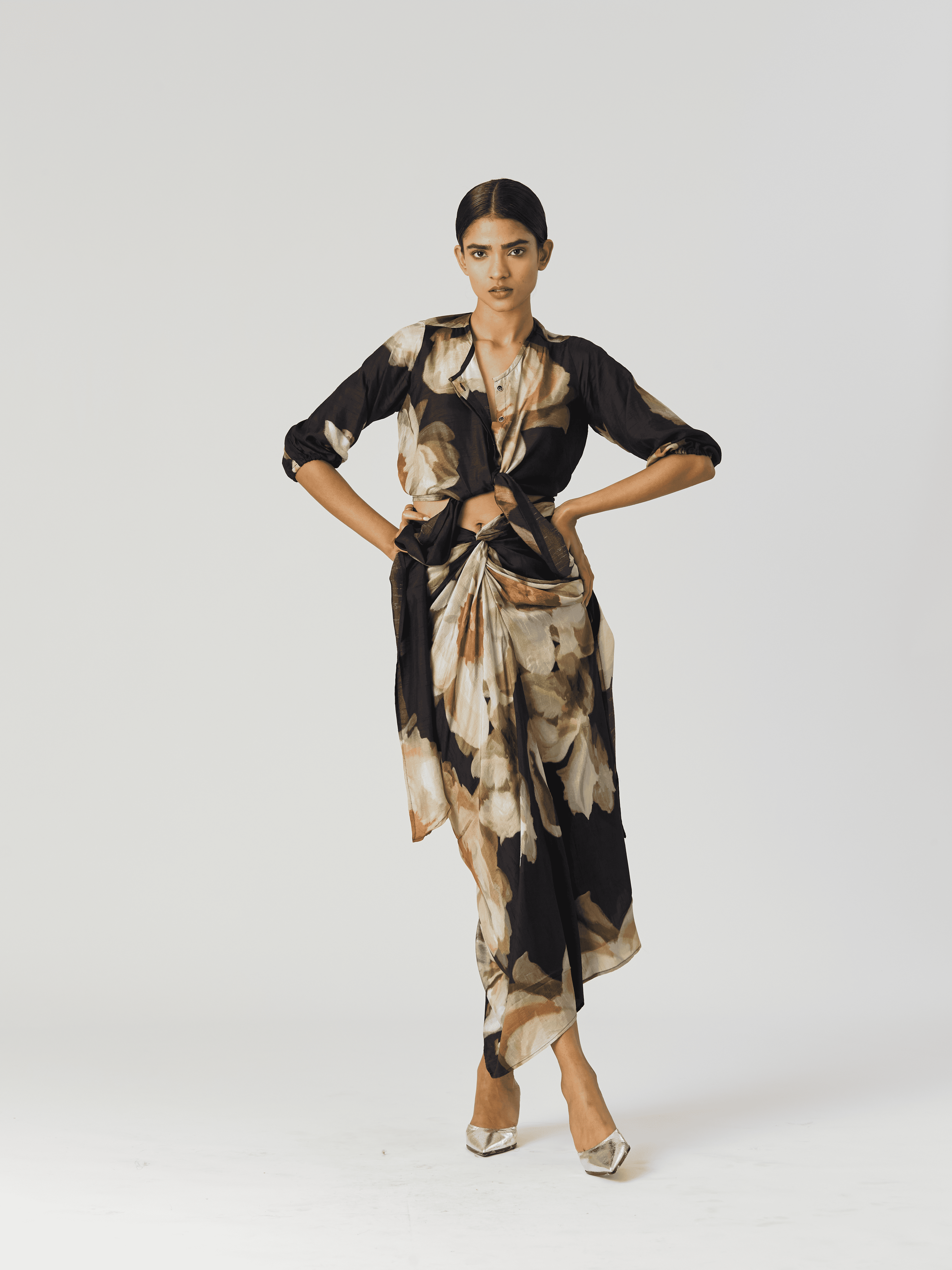 VIVA FIORI TIE-UP SKIRT