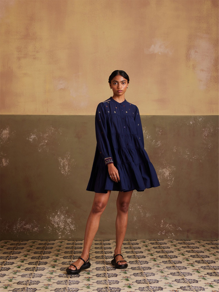 INDIGO TIER DRESS