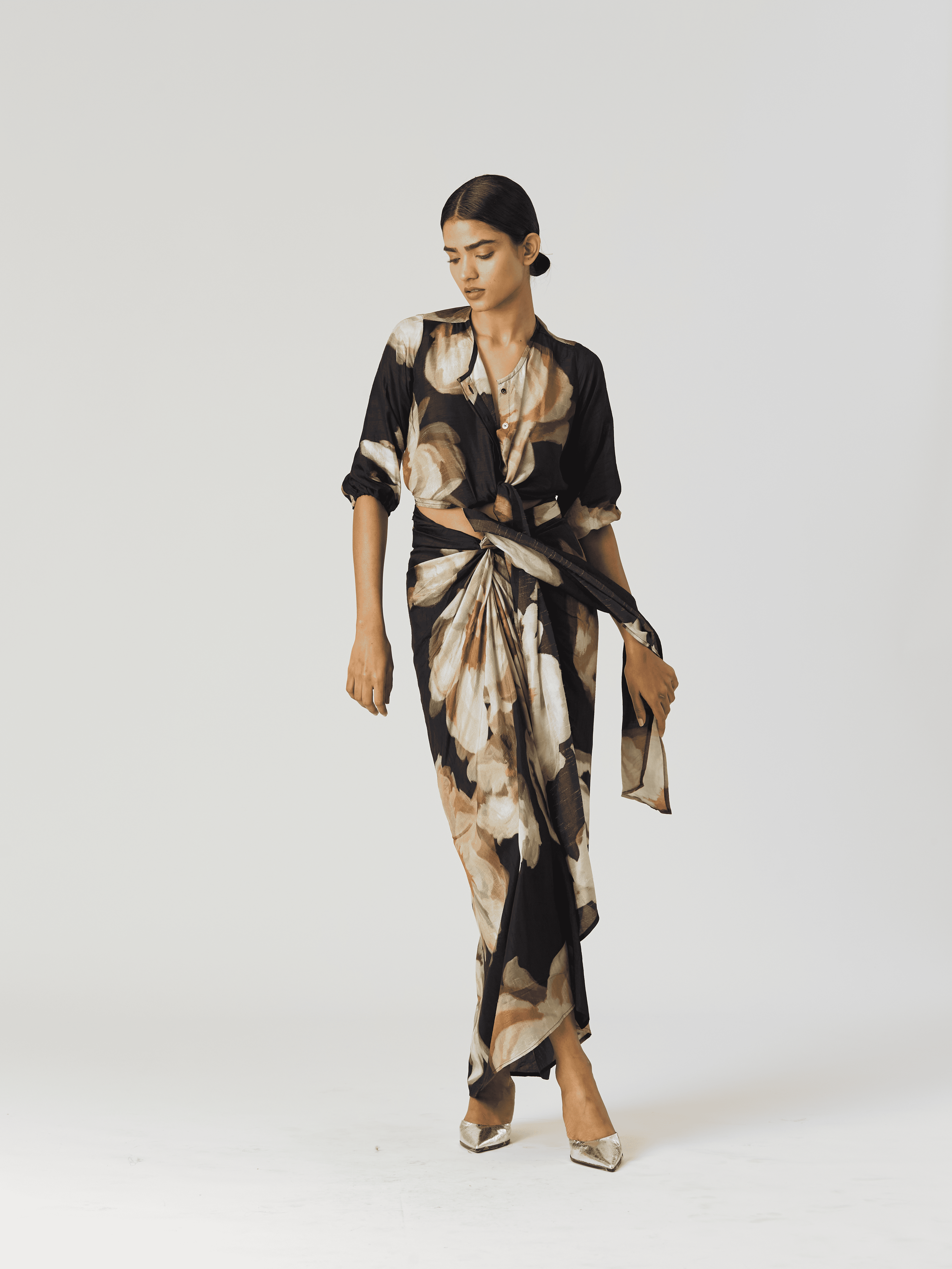 VIVA FIORI TIE-UP SKIRT
