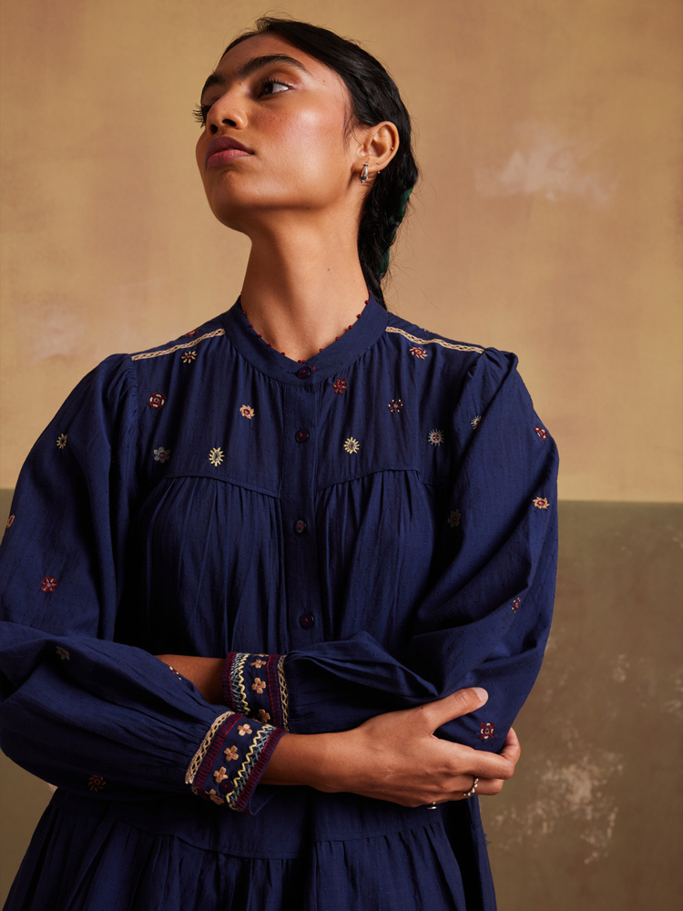 INDIGO TIER DRESS