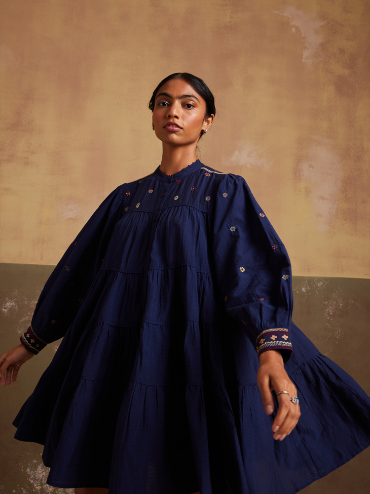 INDIGO TIER DRESS