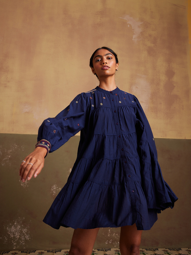 INDIGO TIER DRESS